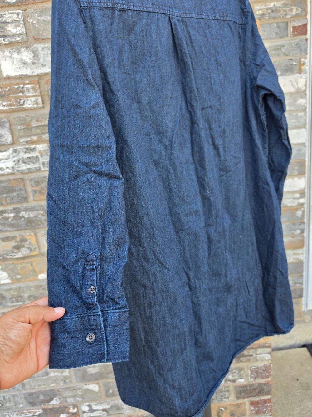 And a Way Dark Wash Chambray Button Front Shirt Dress XXL 100% Cotton - Picture 6 of 14